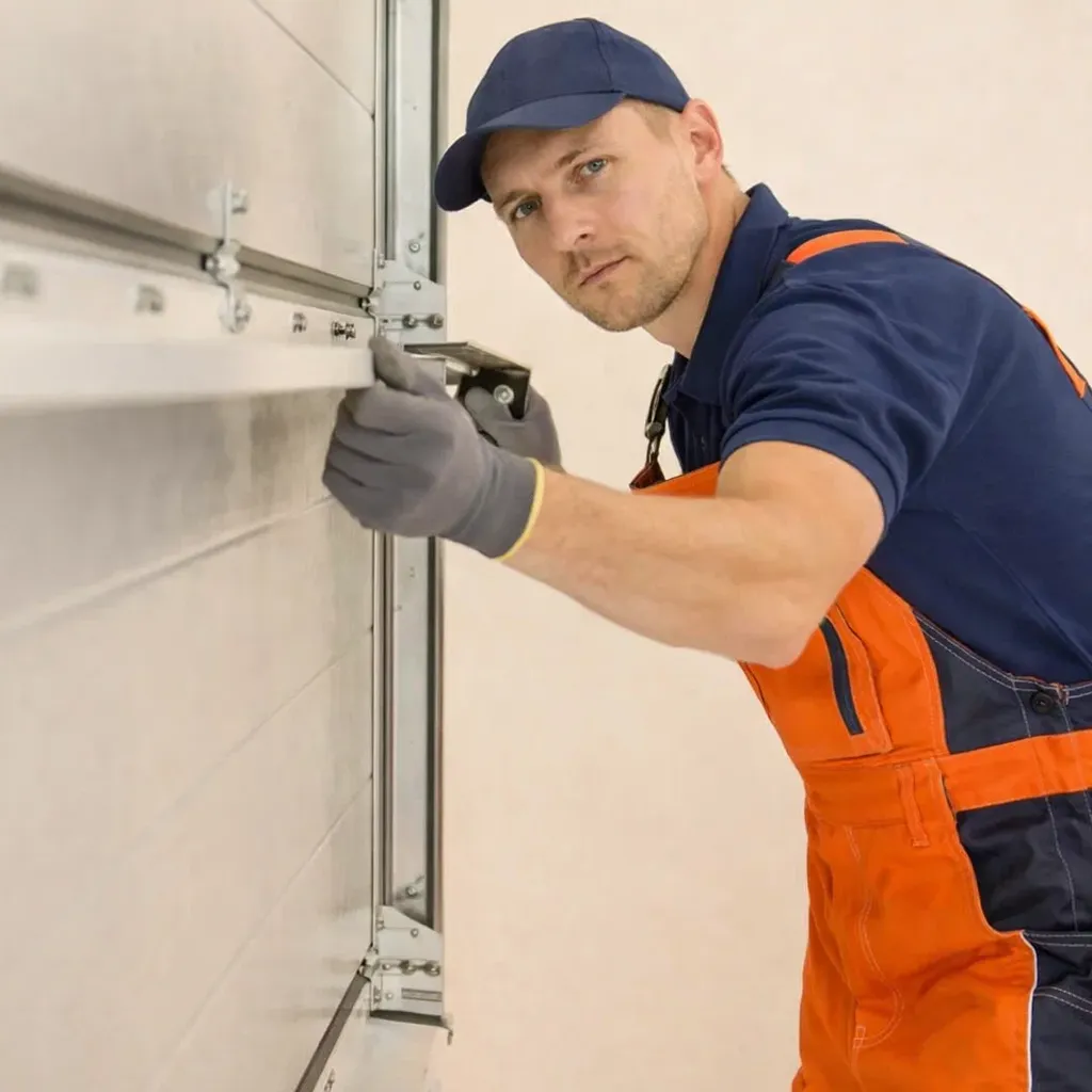 image (32) Titan Garage Doors technician working inside a residential garage in Iowa, representing About Titan Garage Doors Iowa and showcasing trusted local experts committed to quality garage door services across the state