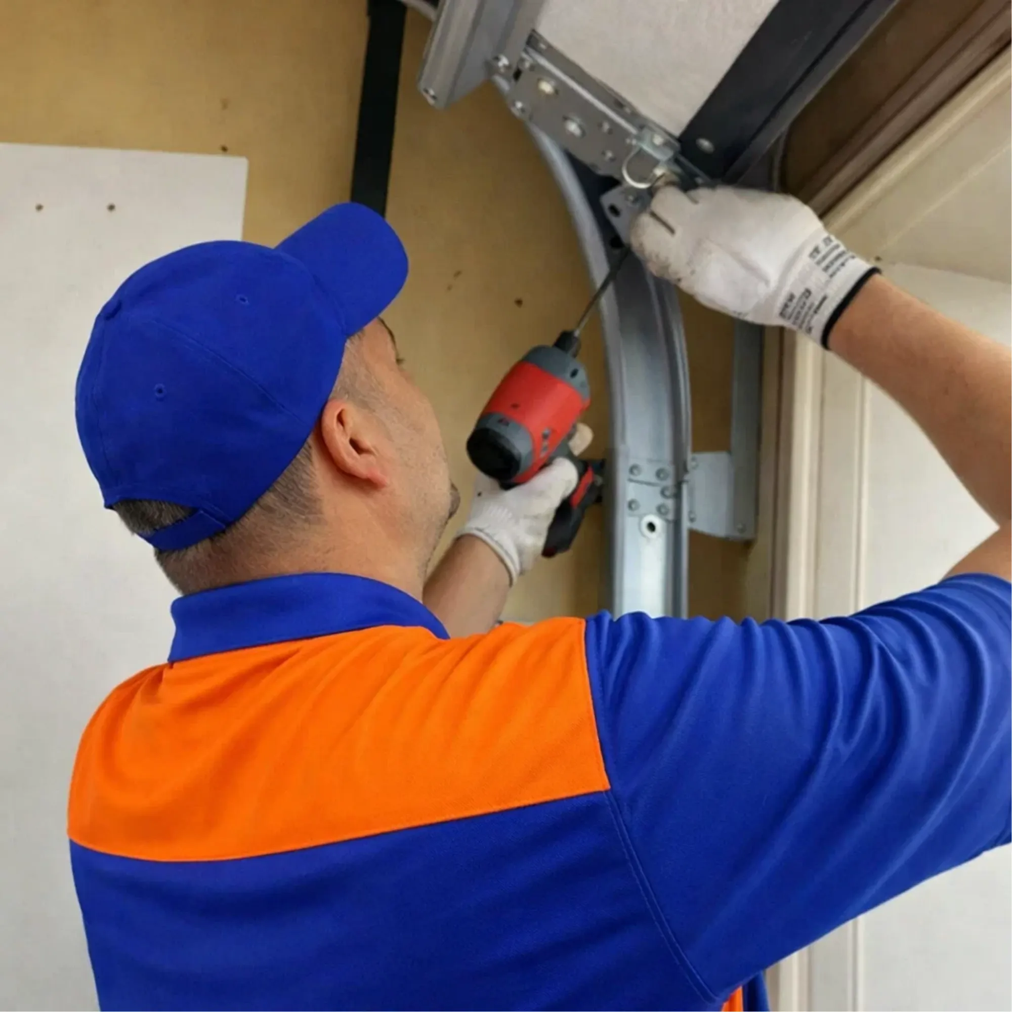 Titan Garage Doors technician performing garage-door-repair-hiawatha service, delivering fast and reliable garage door repair in Hiawatha, IA with same-day service by licensed professionals inside a residential garage