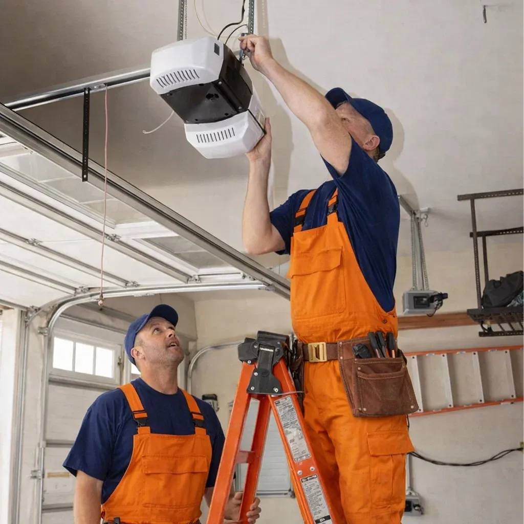 Titan Garage Doors technician performing garage-door-repair-north-liberty service, delivering reliable garage door repair in North Liberty, IA with fast, trusted work by local experts inside a residential garage